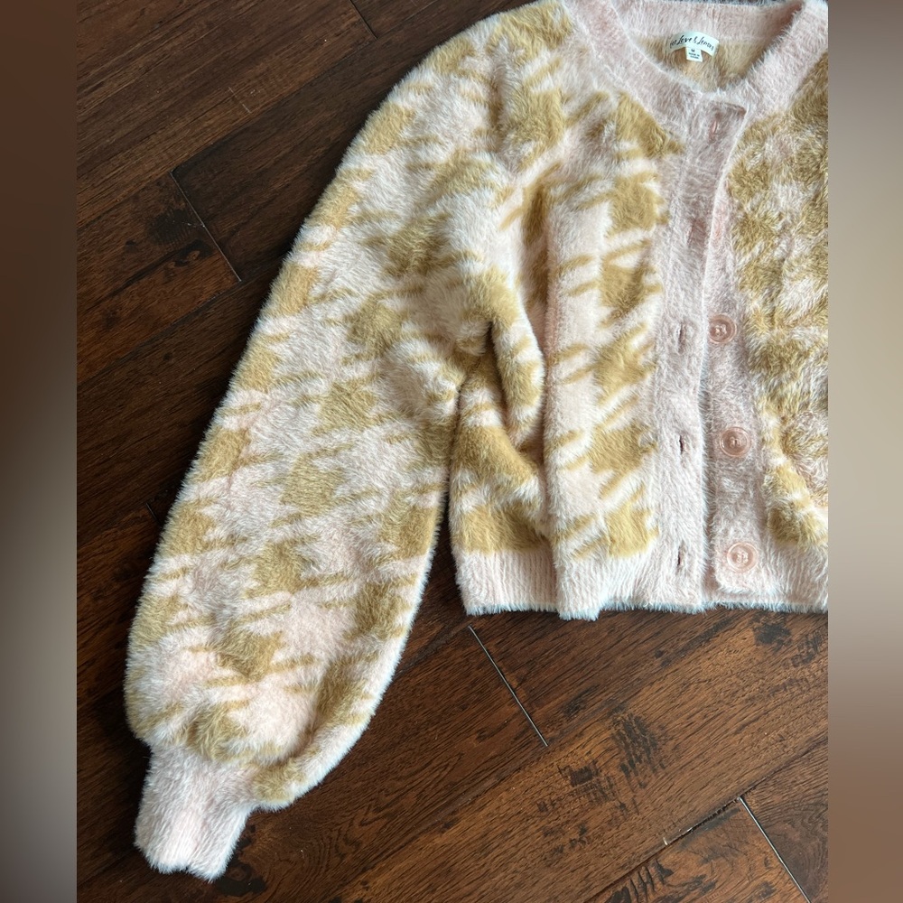 For Love and Lemons fuzzy jacquard cardigan